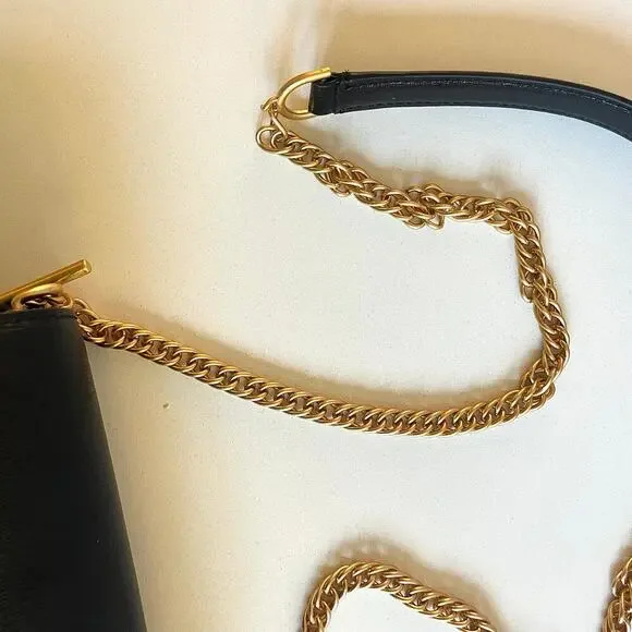 TORY BURCH NWT Robinson Convertible Shoulder Crossbody Bag, Black Leather - Picture 8 of 14